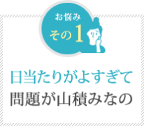 日当たりがよすぎて問題が山積みなの